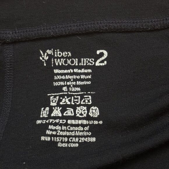 Ibex Woolies 2 100% Merino Wool Base Layer Legging Women’s M Black EUC Gorpcore - Picture 3 of 14